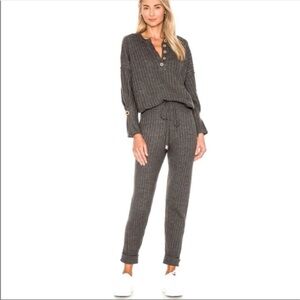 Free People charcol gray heather Ribbed Knit Joggers